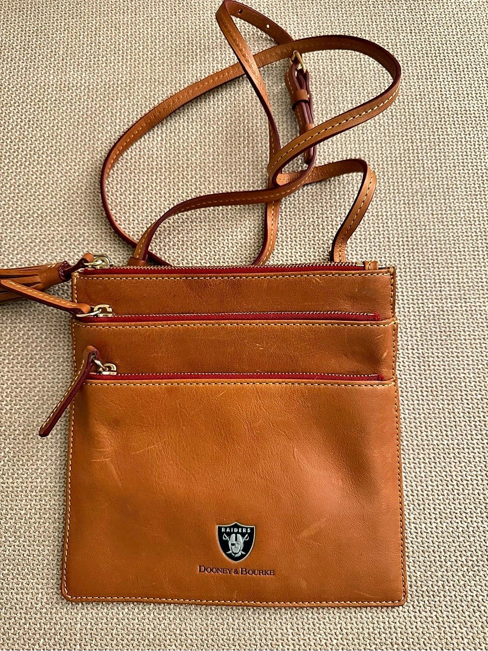 Dooney & Bourke Raiders Brown Leather-Look Crossbody Bag